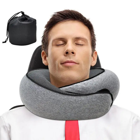 Travel Pillow Memory Foam Neck Support For Flight Comfortable Head Cushion
