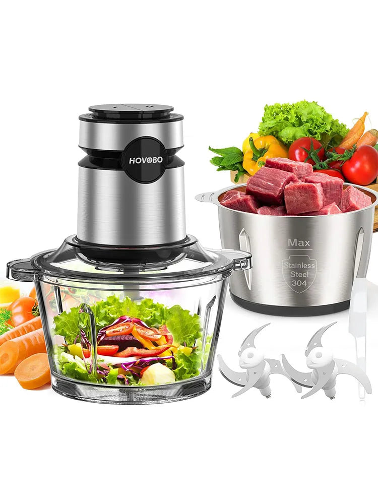 Electric Food Processor, Glass Bowl Vegetable Food Chopper, Kitchen Utensils