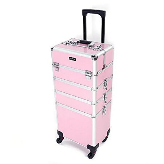 4 in 1 Rolling Makeup Train, Travel Suitcase on Wheels